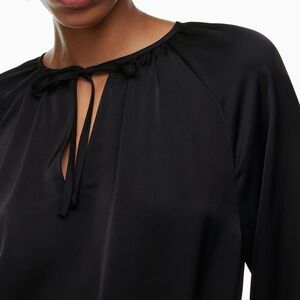 NWOT Aritzia Babaton Athens Satin Blouse (Black)